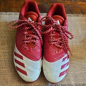 Adidas Red and White Sports Sneakers